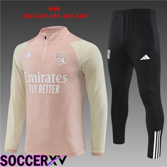 Lyon OL Kids Training Tracksuit Suit Pink 2023/2024