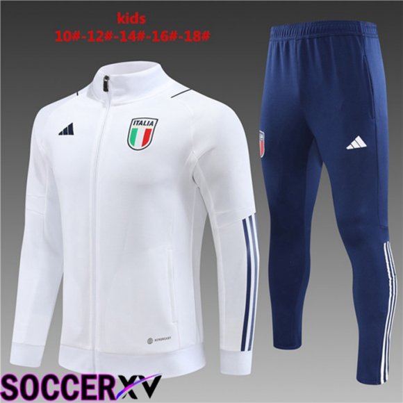 Italy Kids Training Jacket Suit White 2023/2024