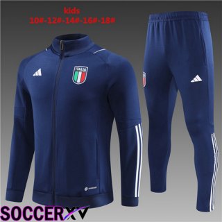 Italy Kids Training Jacket Suit Royal Blue 2023/2024