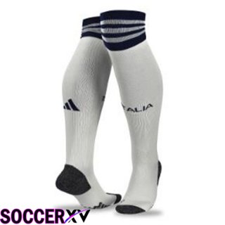 Italy Soccer Socks Away White 2023/2024