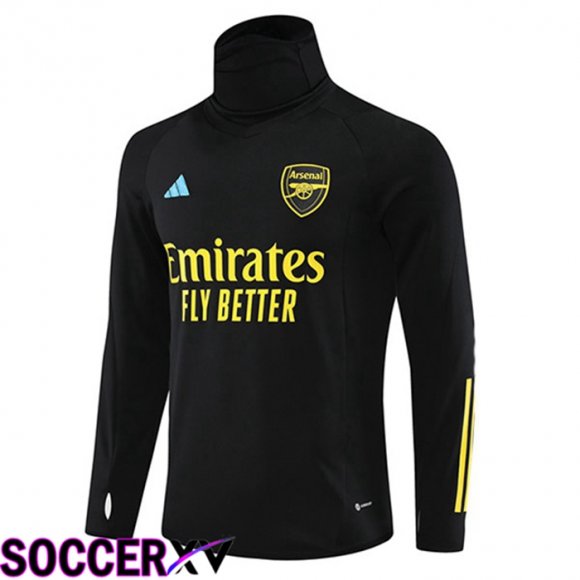 Arsenal High collar Training Sweatshirt Black 2023/2024