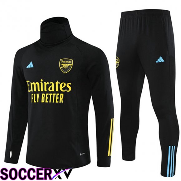 Arsenal High collar Training Tracksuit Suit Black 2023/2024