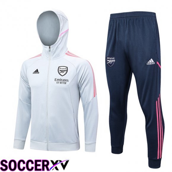 Arsenal Training Tracksuit Hoodie White 2023/2024