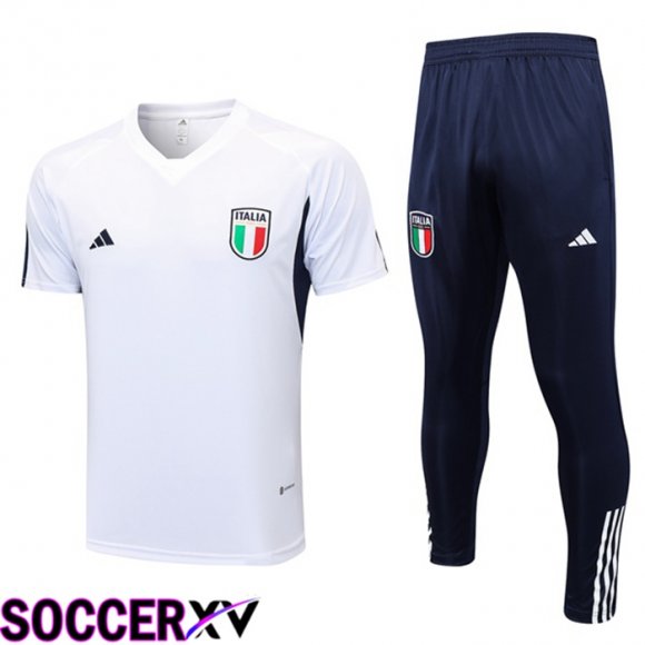 Italy Training T Shirt + Pants White 2023/2024