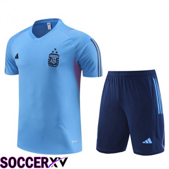 Argentina Training T Shirt + Shorts Blue 2023/2024