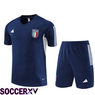 Italy Training T Shirt + Shorts Royal Blue 2023/2024