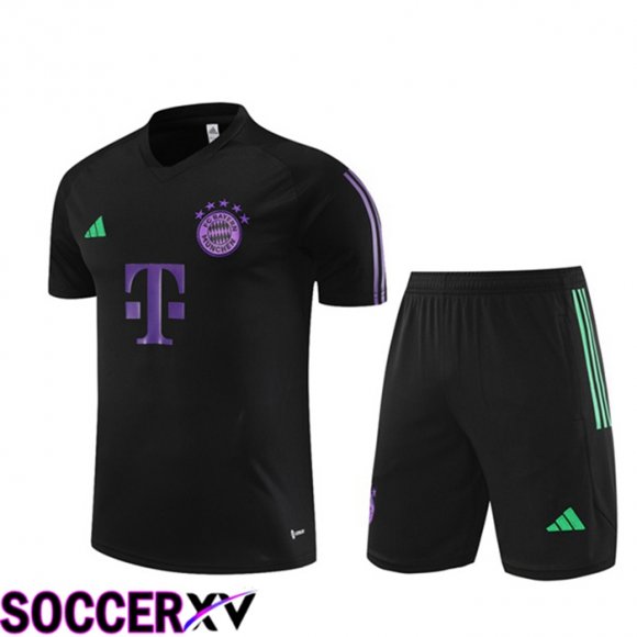 Bayern Munich Training T Shirt + Shorts Black 2023/2024