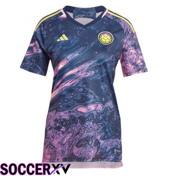 Colombia Womens Soccer Jersey Away Black Purple 2023/2024