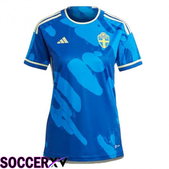 Sweden Womens Soccer Jersey Away Blue 2023/2024