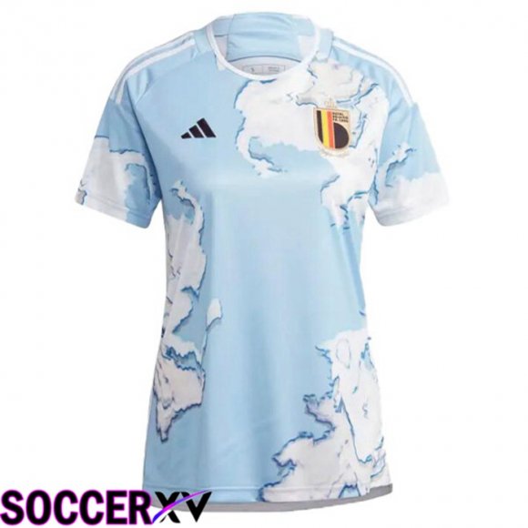 Belgium Womens Soccer Jersey Away Blue 2023/2024