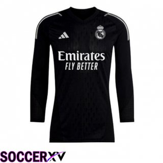 Real Madrid Goalkeeper Soccer Jersey Long sleeve Black 2023/2024