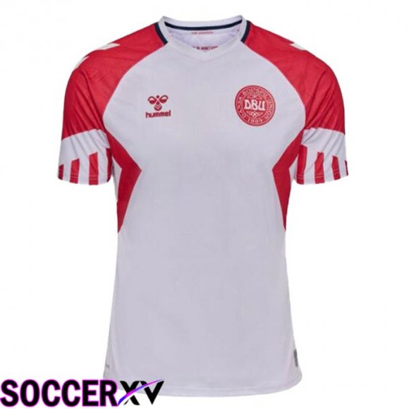 Denmark Soccer Jersey Away White 2023/2024