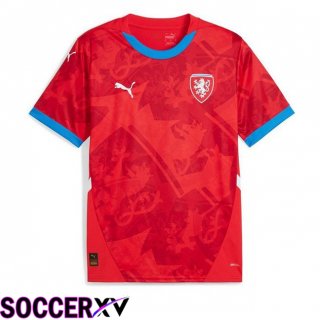 Czechia Home Soccer Jersey Red UEFA Euro 2024