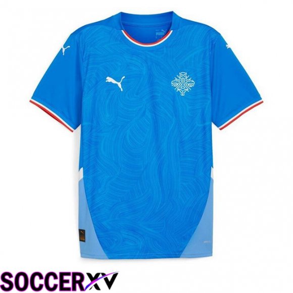 Iceland Home Soccer Jersey Blue UEFA Euro 2024