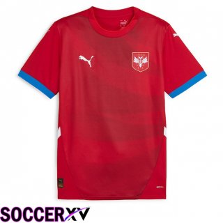 Serbia Home Soccer Jersey Red UEFA Euro 2024