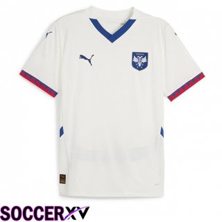 Serbia Away Soccer Jersey White UEFA Euro 2024