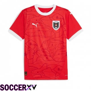 Austria Home Soccer Jersey Red UEFA Euro 2024