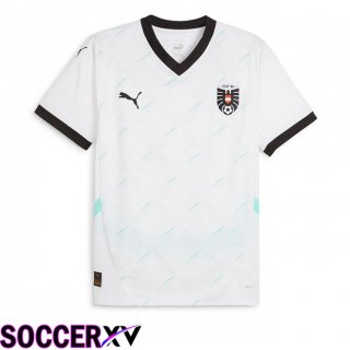 Austria Away Soccer Jersey White UEFA Euro 2024