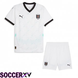 Austria Kids Away Soccer Jersey White UEFA Euro 2024