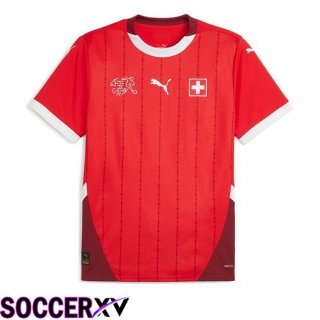 Swiss Home Soccer Jersey Red UEFA Euro 2024