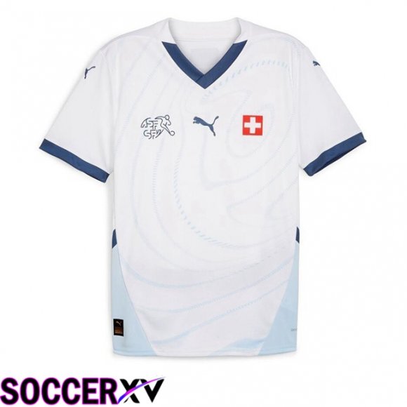 Swiss Away Soccer Jersey White UEFA Euro 2024