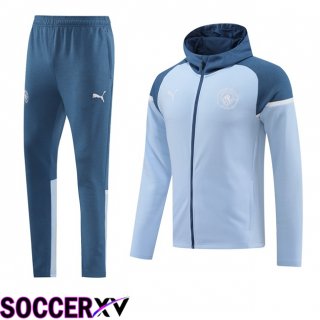 Manchester City Training Tracksuit - Training Sweatshirt Hoodie Blue 2024/2025