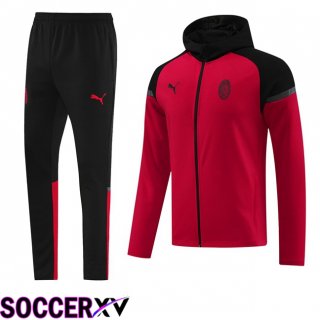 AC Milan Training Tracksuit - Training Sweatshirt Hoodie Red 2024/2025