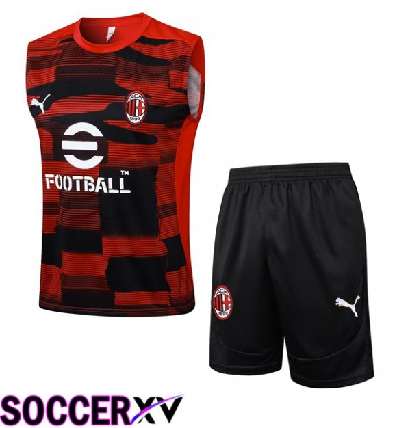 AC Milan Gilet Soccer + Shorts Red 2025/2026