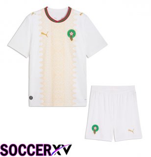 Morocco Kids Away Soccer Jersey White 2026/2027