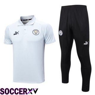 Manchester City Soccer Polo + Pants White 2023/2024