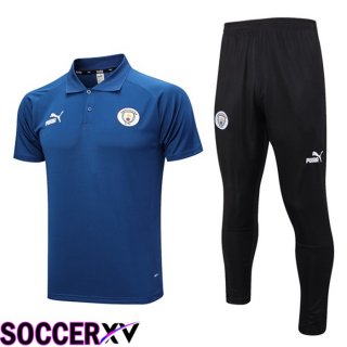 Manchester City Soccer Polo + Pants Royal Blue 2023/2024