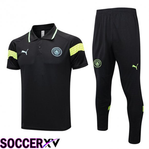 Manchester City Soccer Polo + Pants Black 2023/2024