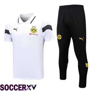 Dortmund BVB Soccer Polo + Pants White 2023/2024