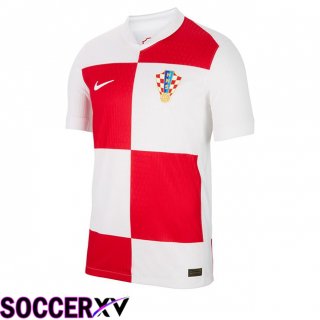 Croatia Home Soccer Jersey White UEFA Euro 2024