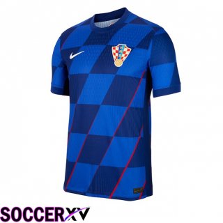 Croatia Away Soccer Jersey Blue UEFA Euro 2024