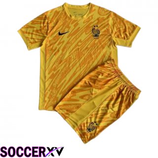 France Kids Goalkeeper Soccer Jersey Yellow 2024/2025