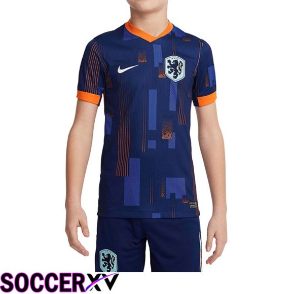 Netherlands Kids Away Soccer Jersey UEFA Euro 2024