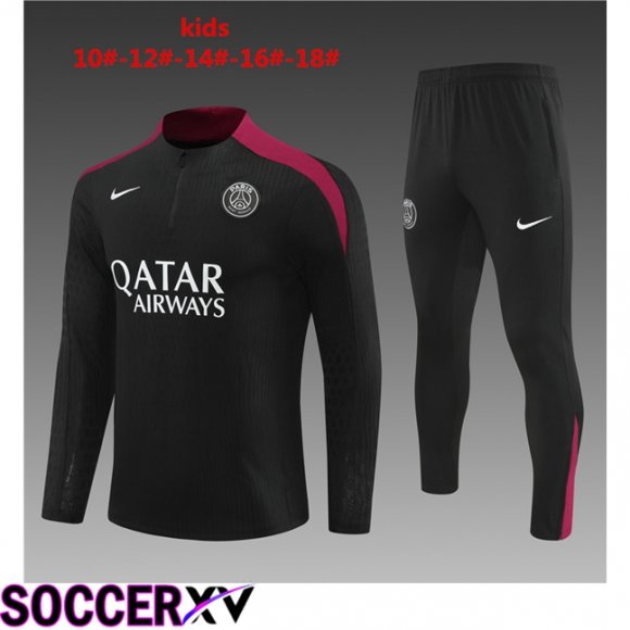 Paris PSG Kids kit Training Tracksuit Black 2024/2025