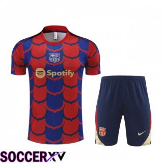 FC Barcelona kit Training T Shirt + Shorts Red Blue 2024/2025