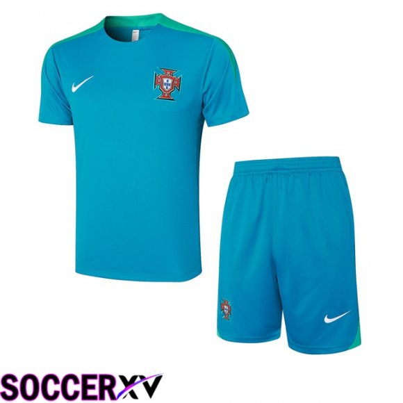 Portugal kit Training T Shirt + Shorts Blue 2024/2025