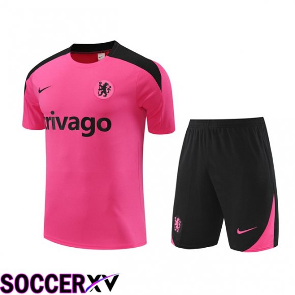 FC Chelsea kit Training T Shirt + Shorts Pink 2024/2025