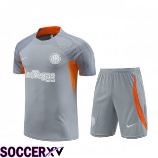 Inter Milan kit Training T Shirt + Shorts Grey 2024/2025