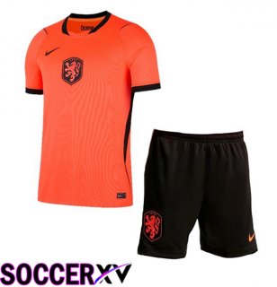 Netherlands Kids Home Soccer Jersey Orange 2026/2027