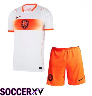 Netherlands Kids Away Soccer Jersey White 2026/2027