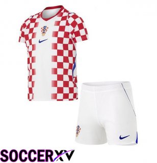 Croatia Kids Home Soccer Jersey White Red 2026/2027