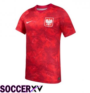 Poland Away Soccer Jersey Red 2026/2027