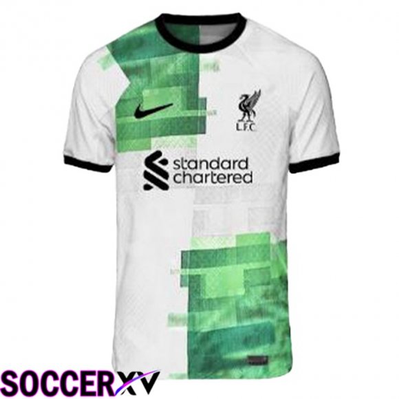 FC Liverpool Soccer Jersey Away White Green Leaked Version 2023/2024