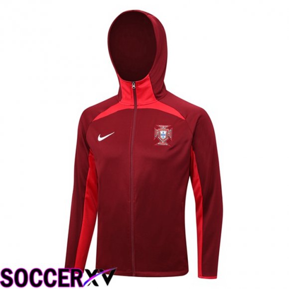 Portugal Training Jacket Hoodie Red 2023/2024