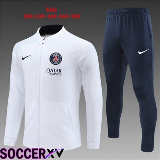 Paris PSG Kids Training Jacket Suit White 2023/2024