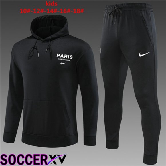 Paris PSG Kids Training Tracksuit Hoodie Black 2023/2024